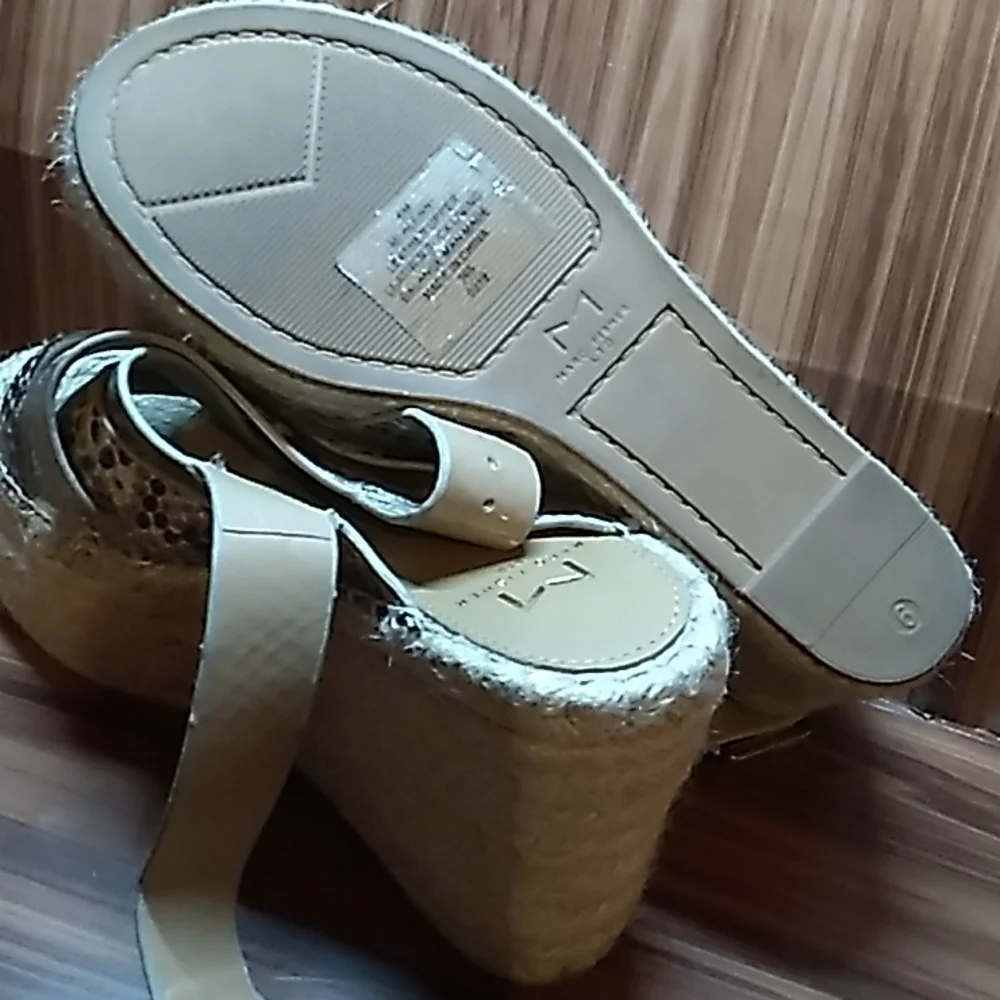 Marc Fisher MLALENNI leather platform wedges espadrilles snake 🐍 print 6